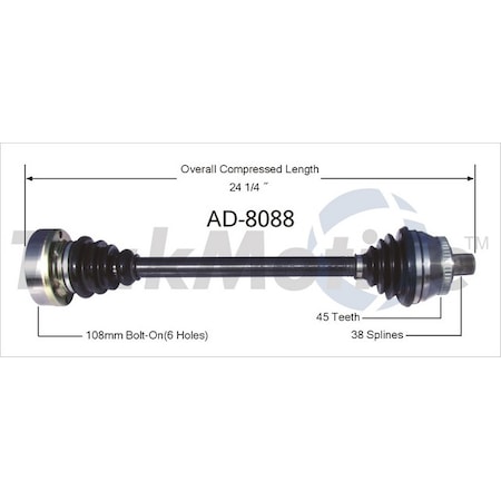Surtrack Axle Cv Axle Shaft, Ad-8088 AD-8088